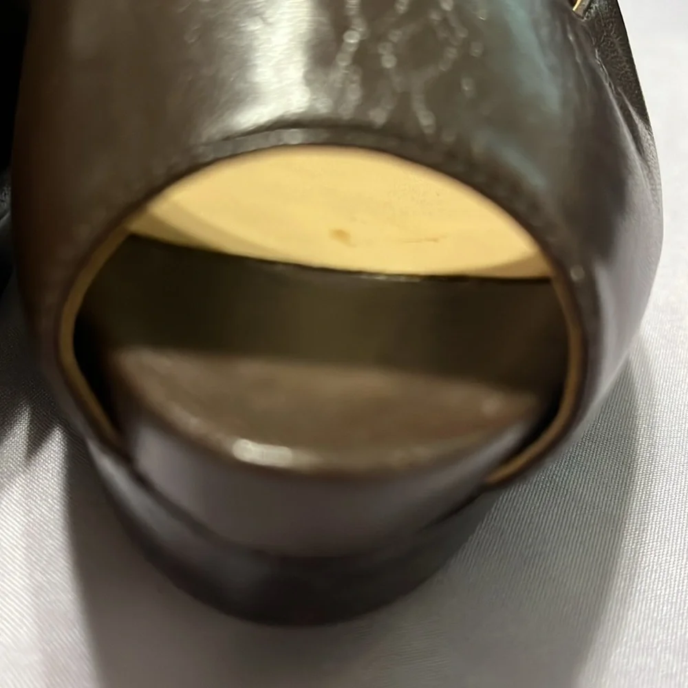Brown Guess Peep Toe Platforms